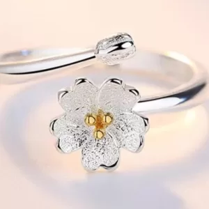 Sterling Silver 22mm Adjustable Flower Ring