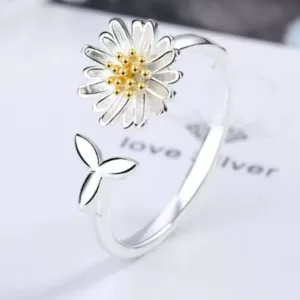 Sterling Silver 22mm Adjustable Butterfly Ring