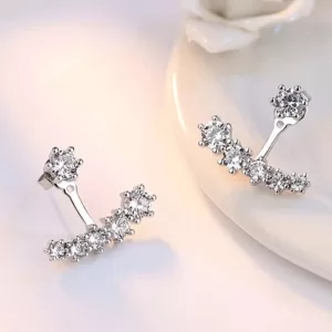 Sterling Silver Five Stone Diamate Peekaboo Earrings
