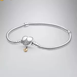 Diamante Heart with Gold Star Pendant- 19cm